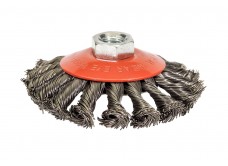 Щетка для УШМ М14/100 мм выгнутая сталь витая