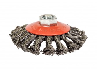 Щетка для УШМ М14/100 мм выгнутая сталь витая