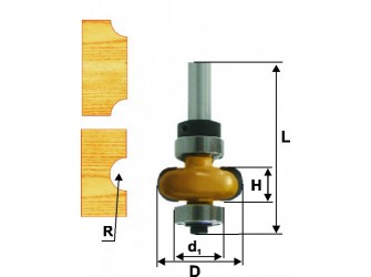 Фреза кром галтельная ф25,4х10мм R4,8мм хв 8мм