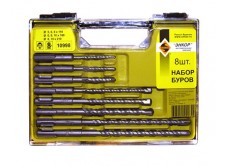 Набор буров SDS+ 5;6;8Х110 мм, 6;8;10Х160 мм, 8;10Х210 мм, 8 штук, пластиковый кейс