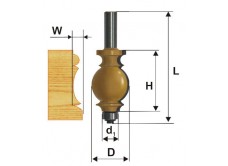 Фреза кромочная фигурная Ф25,4Х34,9 мм, хвостовик 12 мм