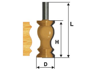 Фреза кромочная фигурная Ф31,8Х57 мм, хвостовик 12 мм