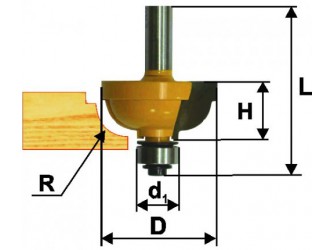 Фреза кром. калевочная ф34,9х17мм R9,5мм хв. 8мм