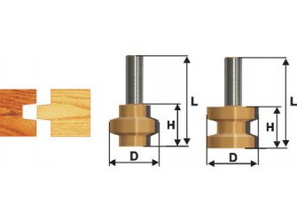 Набор фрез пазо-шиповых Ф38,1Х28,6 мм, хвостовик 12 мм, 2 штуки