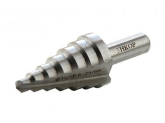 Сверло для металла ступенчатое Ф6-25 мм, 7 ступеней, ход 4,5 мм