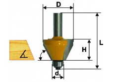 Фреза кромочная конусная Ф38,1Х18,5 мм 45°, хвостовик 8 мм