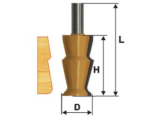Фреза кромочная фигурная Ф31,8Х57,2 мм, хвостовик 12 мм