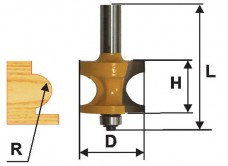 Фреза кромочная полустержневая ф22,2мм R3,2мм хв 8