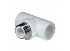 Тройник комбинированный PPR НР 25 мм х 1/2" белый