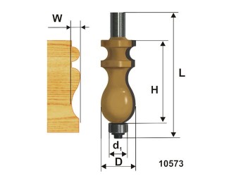 Фреза кромочная фигурная ф22,2х41мм хв 12мм