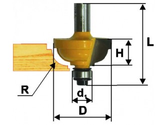 Фреза кром. калевочная ф31,8х15мм R7,9мм хв. 8мм
