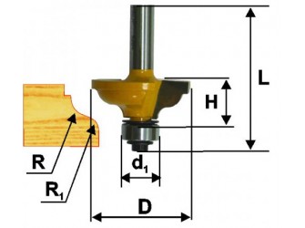 Фреза кром калевочная ф41,3х19мм R4,8/6мм хв 8мм