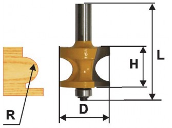 Фреза кромочная полустержневая ф34,9мм R9,5мм хв 1