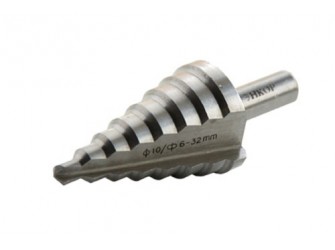 Сверло для металла ступенчатое Ф6-32 мм, 8 ступеней, ход 4,5 мм