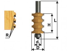 Фреза кромочная фигурная Ф22,3Х25,4 мм R3,2 мм, хвостовик 12 мм