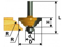 Фреза кром. калевочная ф42,8х19мм R6,35мм хв. 8мм