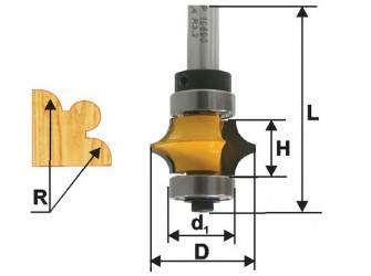 Фреза кром фигурная ф25,4х13мм R3,2мм хв 8мм
