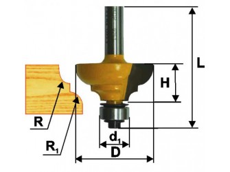Фреза кром калевочная ф33,3х16мм R6,4мм хв 8мм