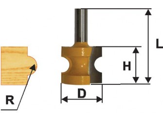Фреза кром полустержневая ф25,4мм R4,8мм хв 8мм