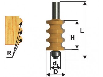 Фреза кром фигурная ф22,2х26мм R3мм хв 12мм