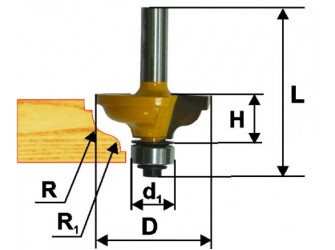 Фреза кром калевочная ф41,3х19мм R4,8/6мм хв 8мм