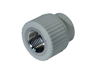 Муфта комбинированная PPR ВР 25 мм х 3/4" серая