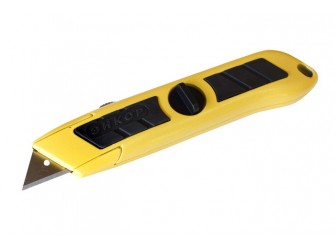 Нож со сменным лезвием трапеция, металлический корпус