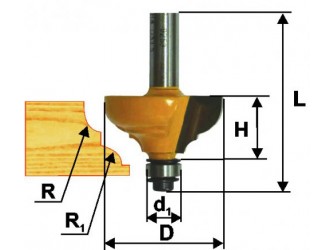 Фреза кром калевочная ф33,3х16мм R6,4мм хв 8мм