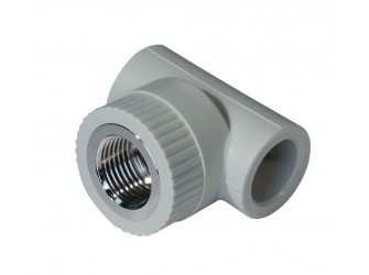 Тройник комбинированный PPR ВР 25 мм х 3/4" серый