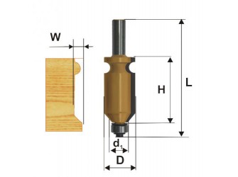 Фреза кромочная фигурная Ф22,2Х41 мм, хвостовик 12 мм