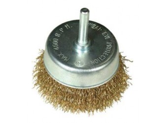 Щетка для дрели ф50мм чашечная сталь латунированная