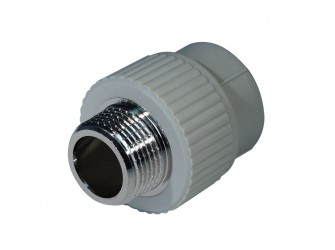 Муфта комбинированная PPR НР 25 мм х 3/4" серая