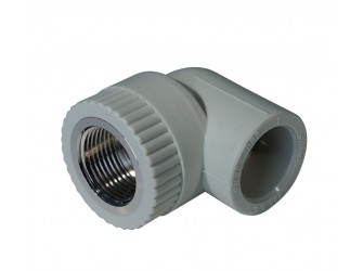 Уголок комбинированный PPR ВР 20 мм х 1/2" серый