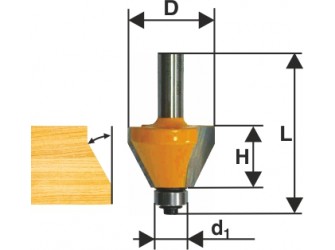 Фреза кром конусная ф25,4х11мм 45° хв 8мм