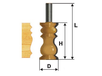 Фреза кромочная фигурная Ф32Х57,2 мм, хвостовик 12 мм