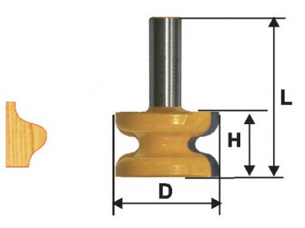 Фреза кромочная фигурная ф41,3х25,4мм хв 12мм